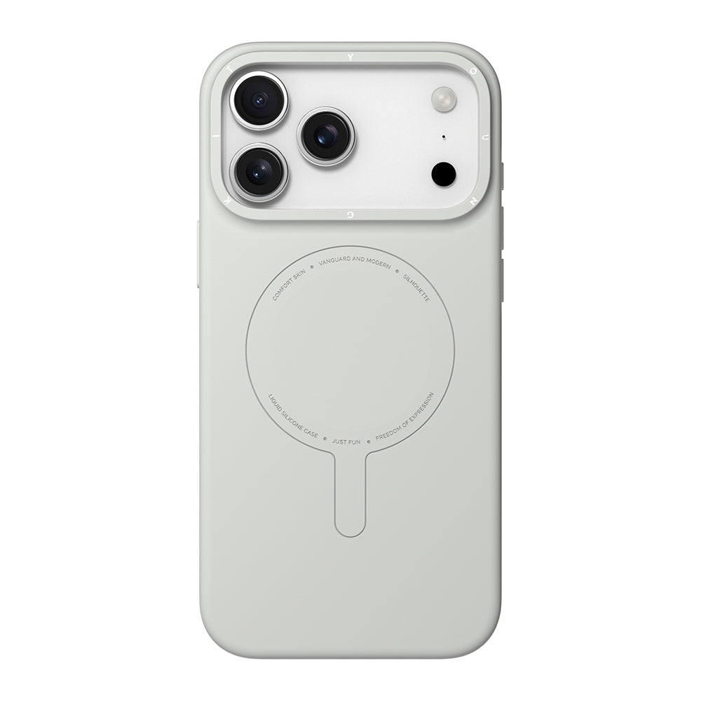Apple iPhone 18 Pro Kılıf M-Safe Şarj Özellikli Youngkit Morandi Serisi Kapak Gri