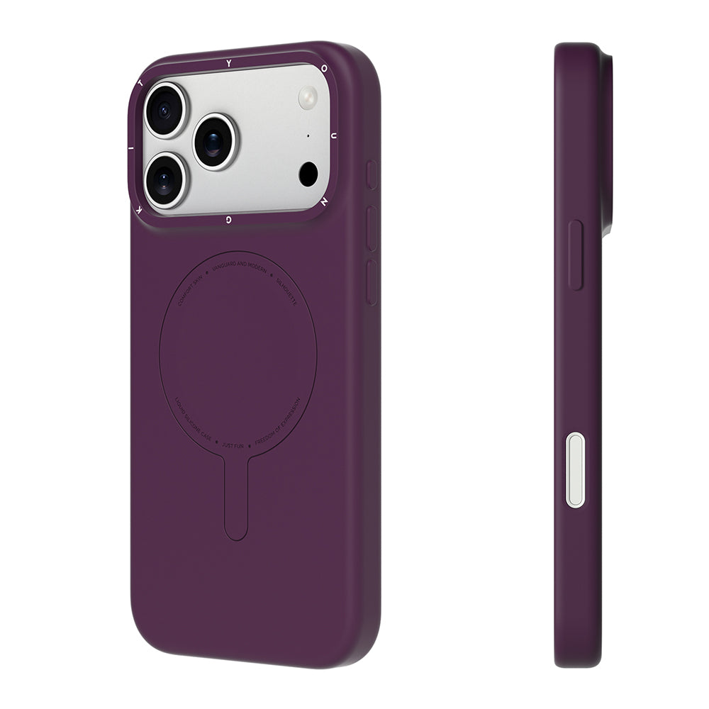 Apple iPhone 18 Pro Kılıf M-Safe Şarj Özellikli Youngkit Morandi Serisi Kapak Bordo