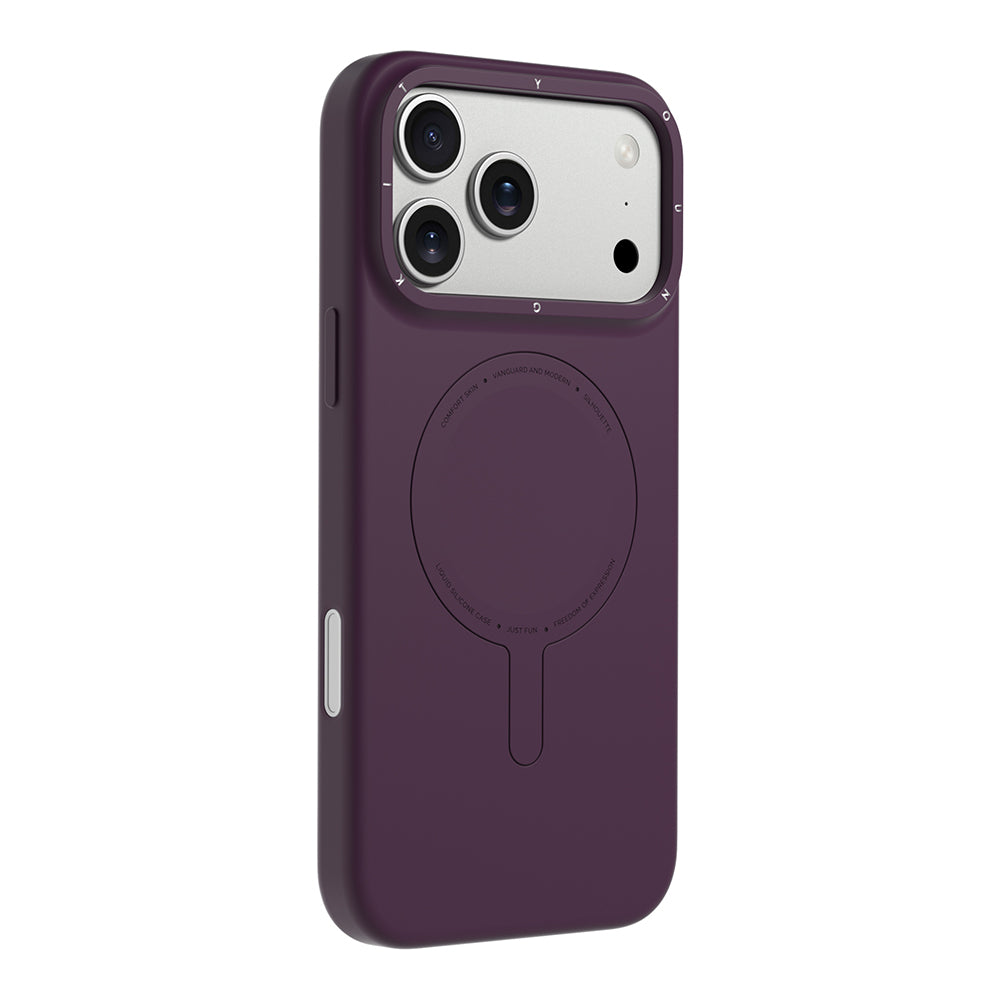 Apple iPhone 18 Pro Kılıf M-Safe Şarj Özellikli Youngkit Morandi Serisi Kapak Bordo