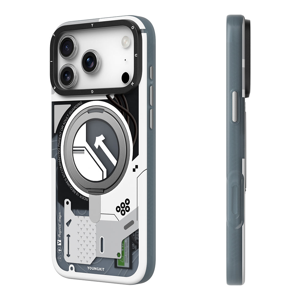 Apple iPhone 18 Pro Kılıf M-safe Şarj Özellikli Youngkit Starship Serisi Kapak Turuncu