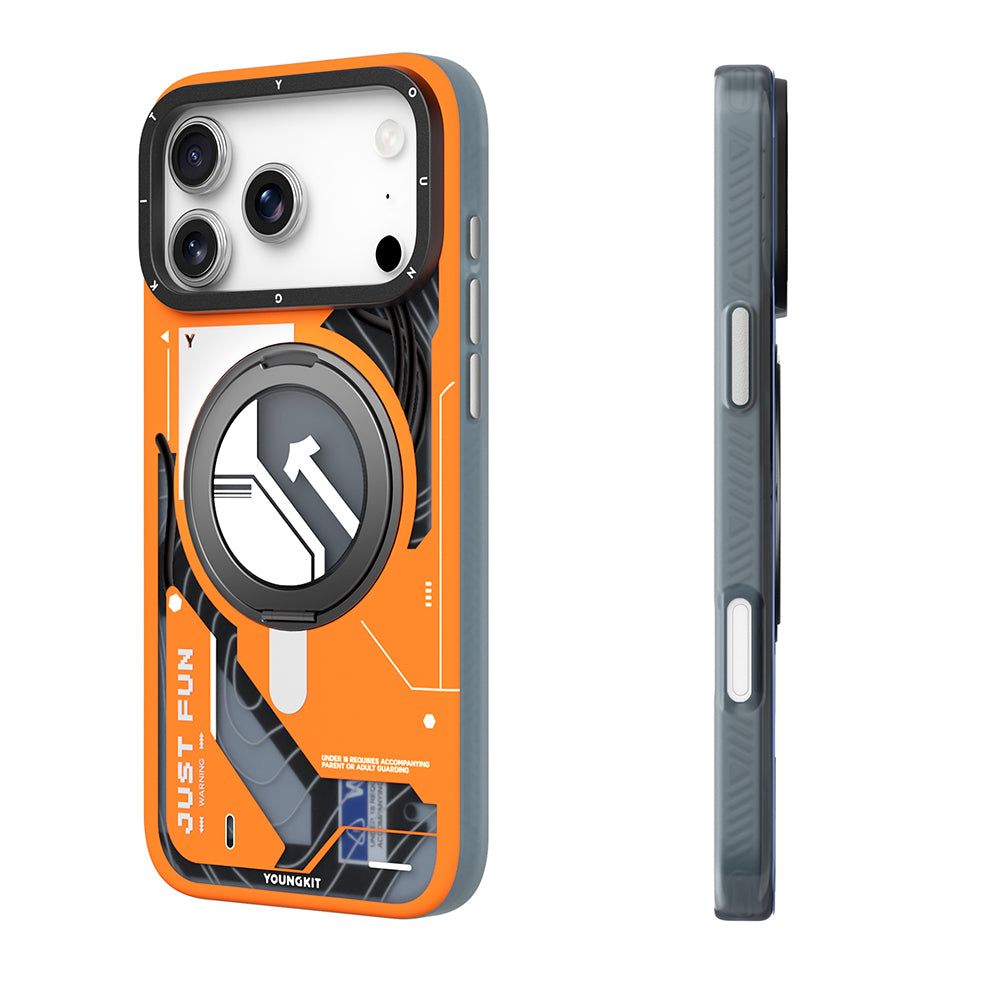 Apple iPhone 18 Pro Kılıf M-safe Şarj Özellikli Youngkit Starship Serisi Kapak Siyah