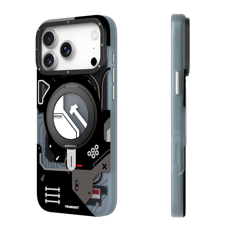 Apple iPhone 18 Pro Kılıf M-safe Şarj Özellikli Youngkit Starship Serisi Kapak Siyah