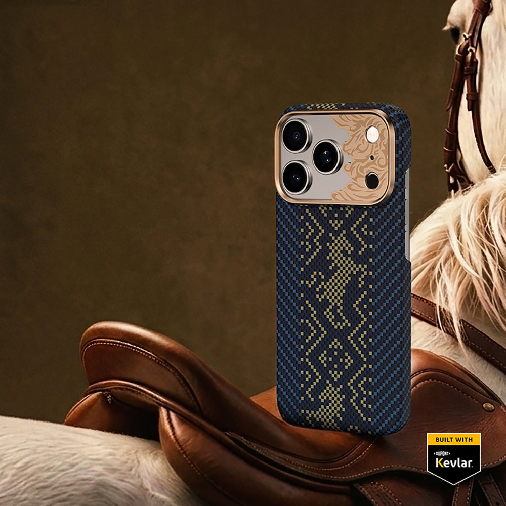 Apple iPhone 18 Pro Kılıf M-safe Şarj Özellikli Yükseltilmiş Kamera Çerçeveli Benks ArmorAir Knight Serisi C1 Kevlar Kapak Lacivert