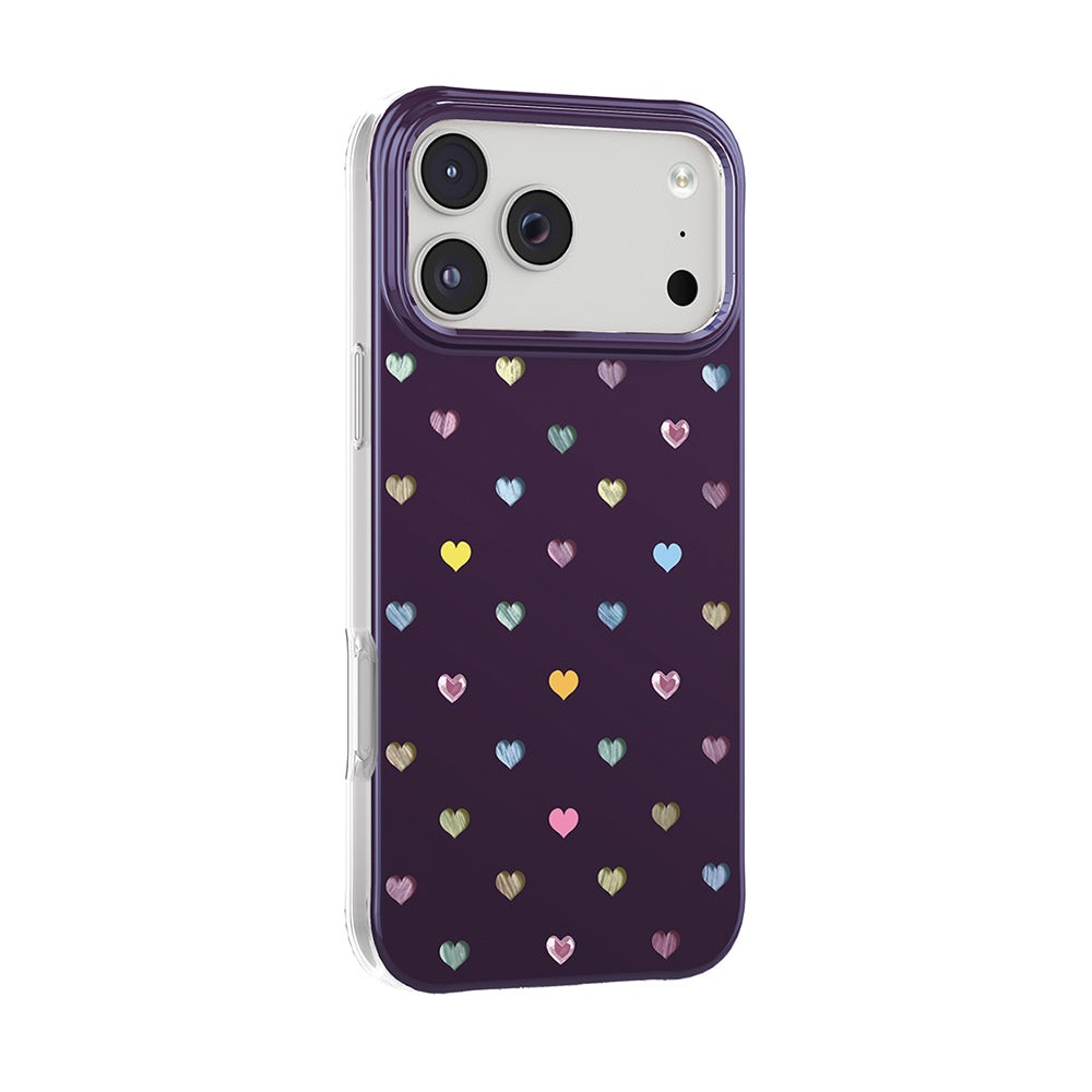 Apple iPhone 18 Pro Kılıf M-Safe Şarj Özellikli Zore Paris Axen Sert PC Kapak Mürdüm