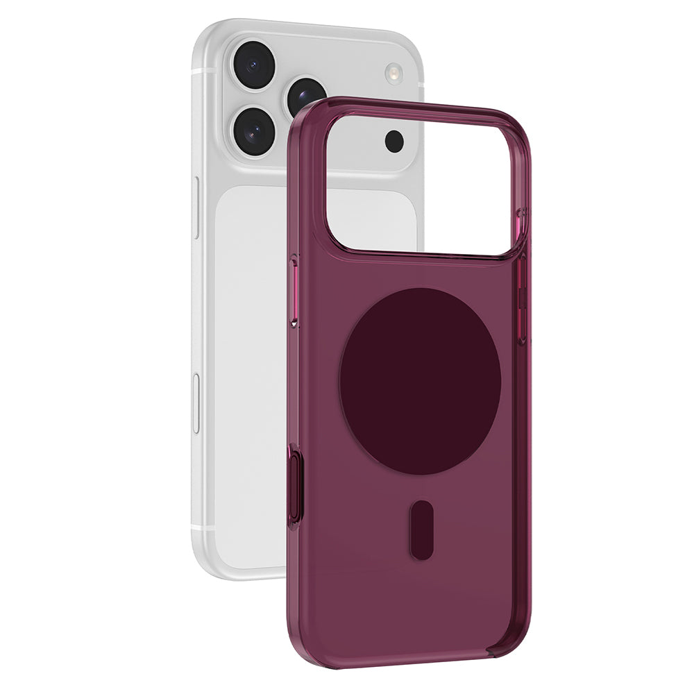 Apple iPhone 18 Pro Kılıf M-safe Şarj Özellikli Zore Paris Belmo Kapak Bordo