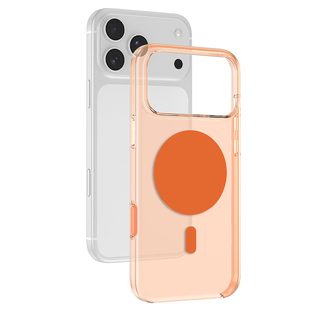 Apple iPhone 18 Pro Kılıf M-safe Şarj Özellikli Zore Paris Belmo Kapak Turuncu