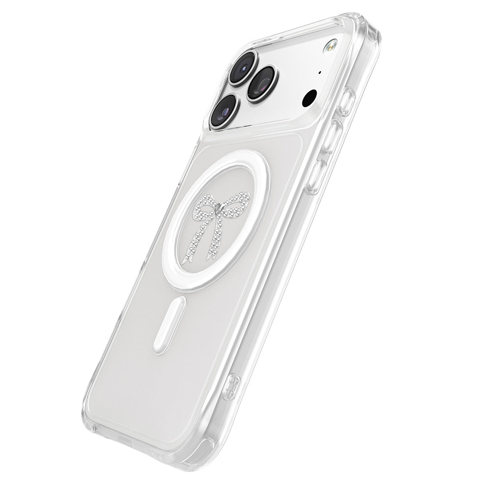 Apple iPhone 18 Pro Kılıf M-Safe Şarj Özellikli Zore Paris Mova Sert PC Kapak Şeffaf