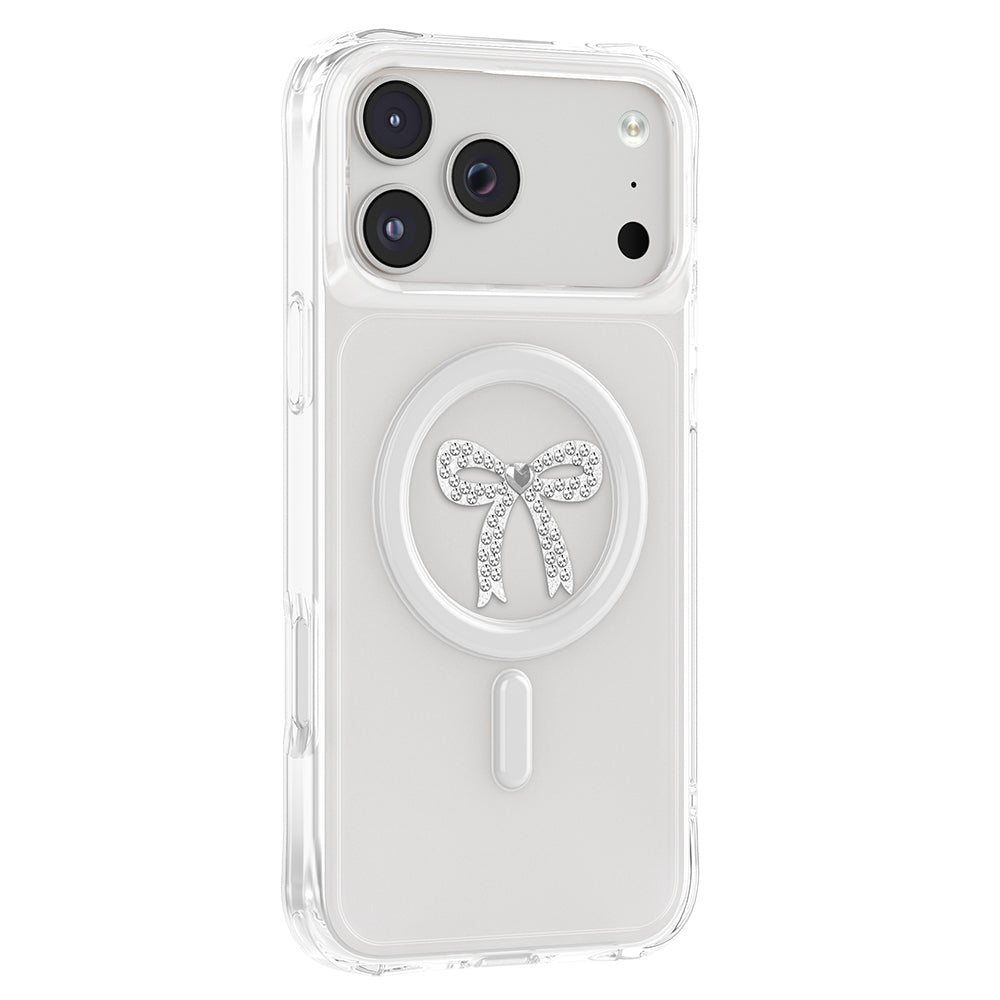 Apple iPhone 18 Pro Kılıf M-Safe Şarj Özellikli Zore Paris Mova Sert PC Kapak Şeffaf