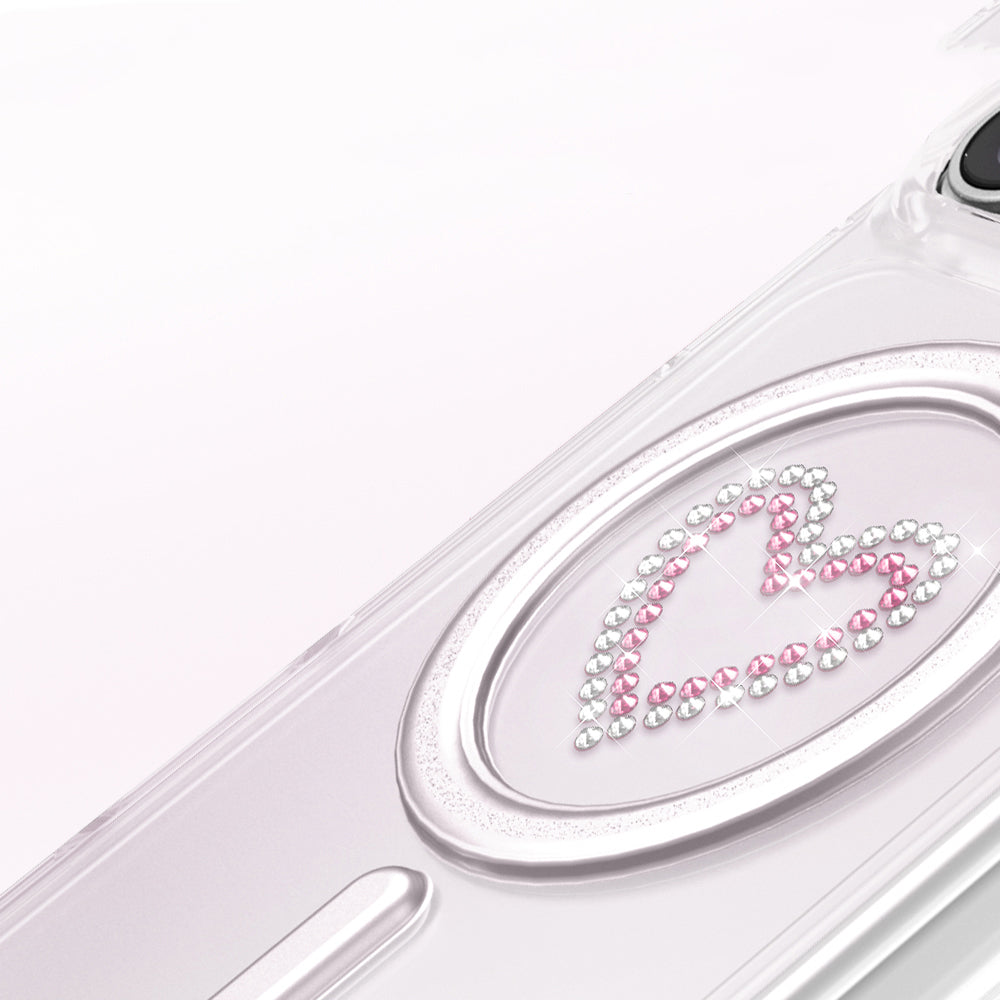 Apple iPhone 18 Pro Kılıf M-Safe Şarj Özellikli Zore Paris Mova Sert PC Kapak Pembe