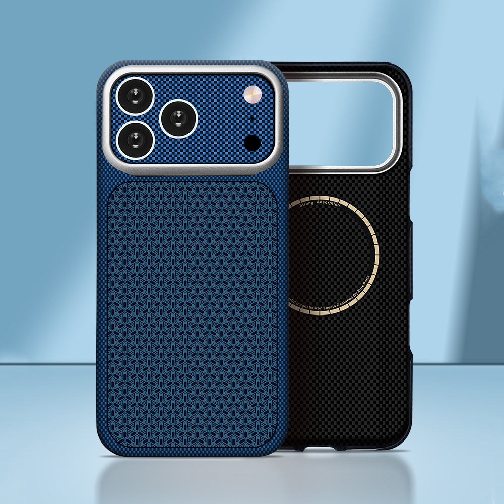 Apple iPhone 18 Pro Kılıf M-Safe Şarj Özellikli Zore Paris Nexel Sert PC Kapak Lacivert