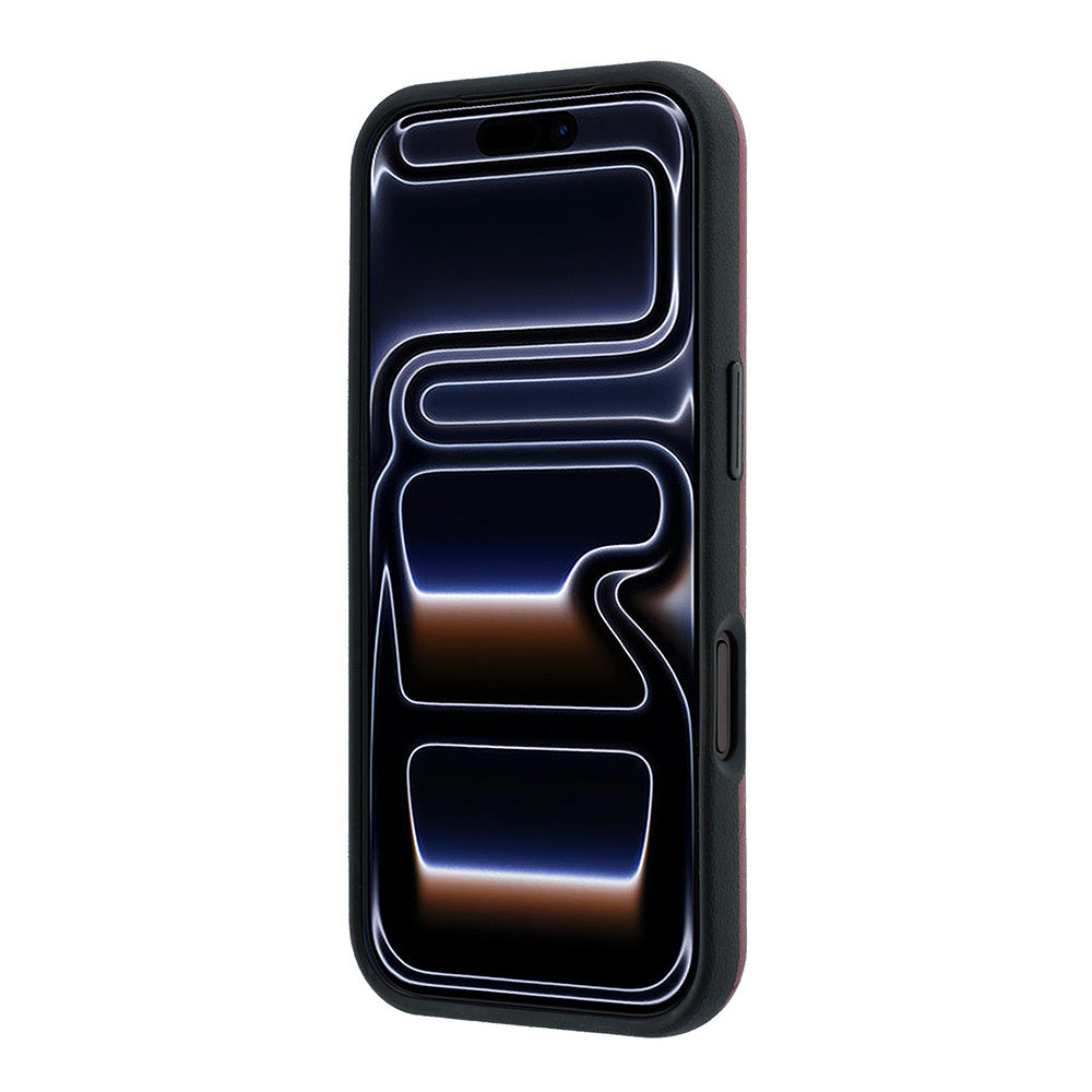 Apple iPhone 18 Pro Kılıf Mercedes Benz Orjinal Lisanslı M-safe Şarj Özellikli 3D Metal Logolu Crossed Lines Kapak Bordo