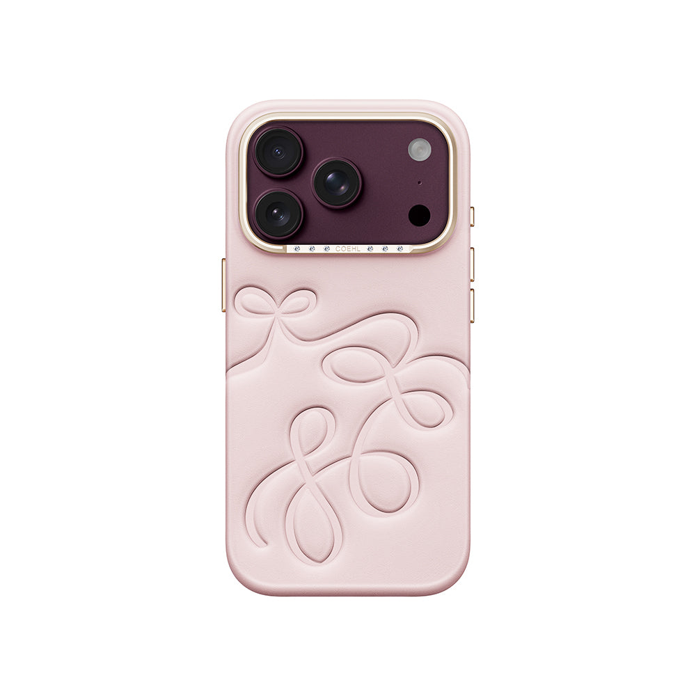 Apple iPhone 18 Pro Kılıf Oyma Desenli Arka Yüzey Coehl Cloude Kapak Açık Pembe