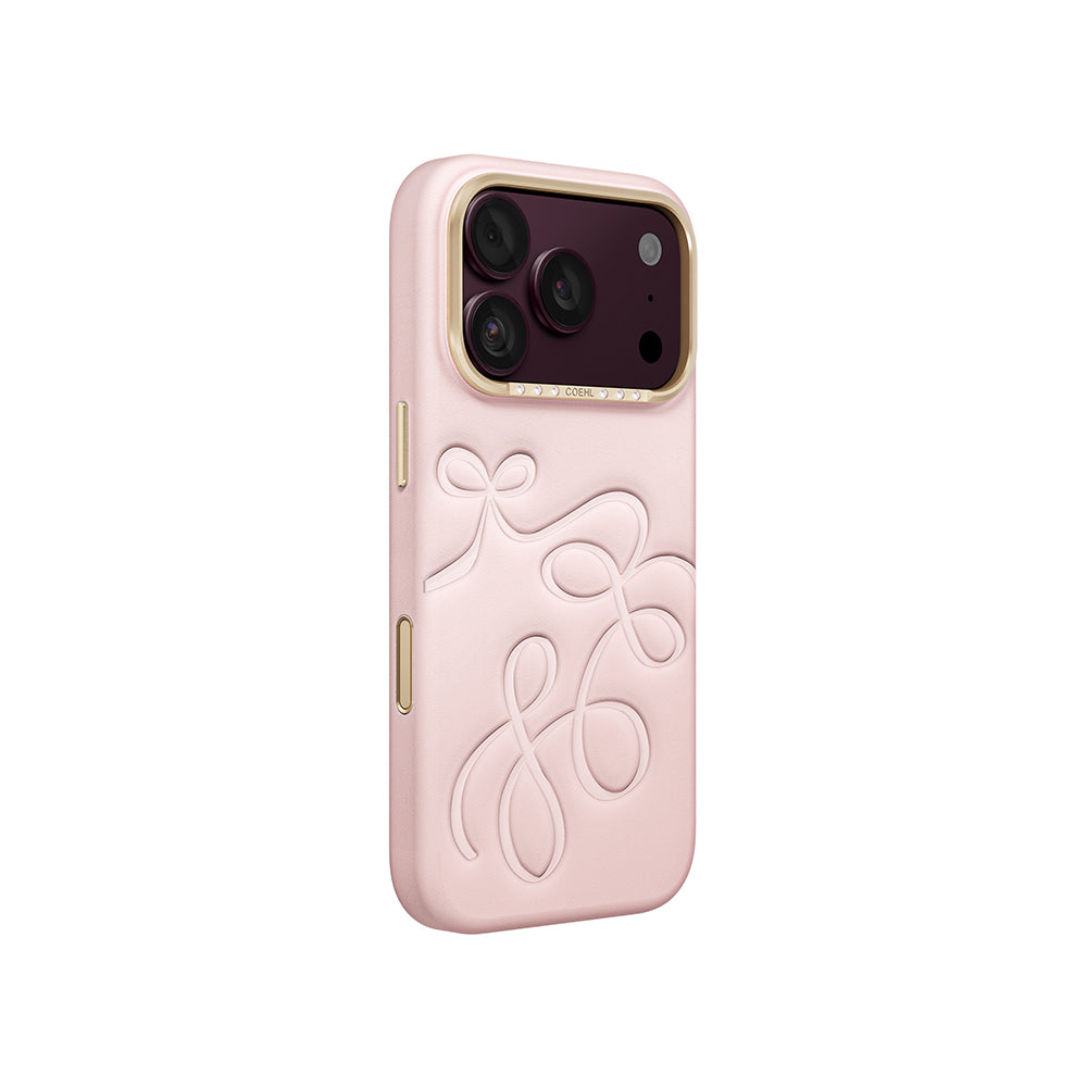 Apple iPhone 18 Pro Kılıf Oyma Desenli Arka Yüzey Coehl Cloude Kapak Açık Pembe