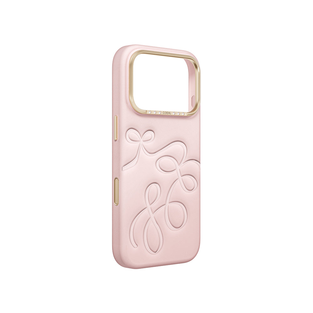 Apple iPhone 18 Pro Kılıf Oyma Desenli Arka Yüzey Coehl Cloude Kapak Açık Pembe