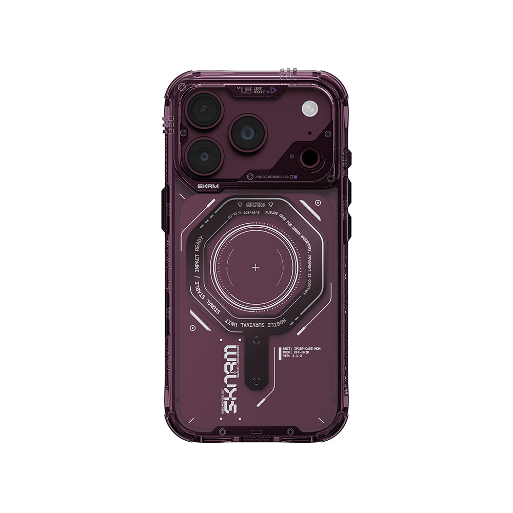 Apple iPhone 18 Pro Kılıf SkinArma M-safe Şarj Özellikli Airbag Tasarımlı Magma Kapak Bordo