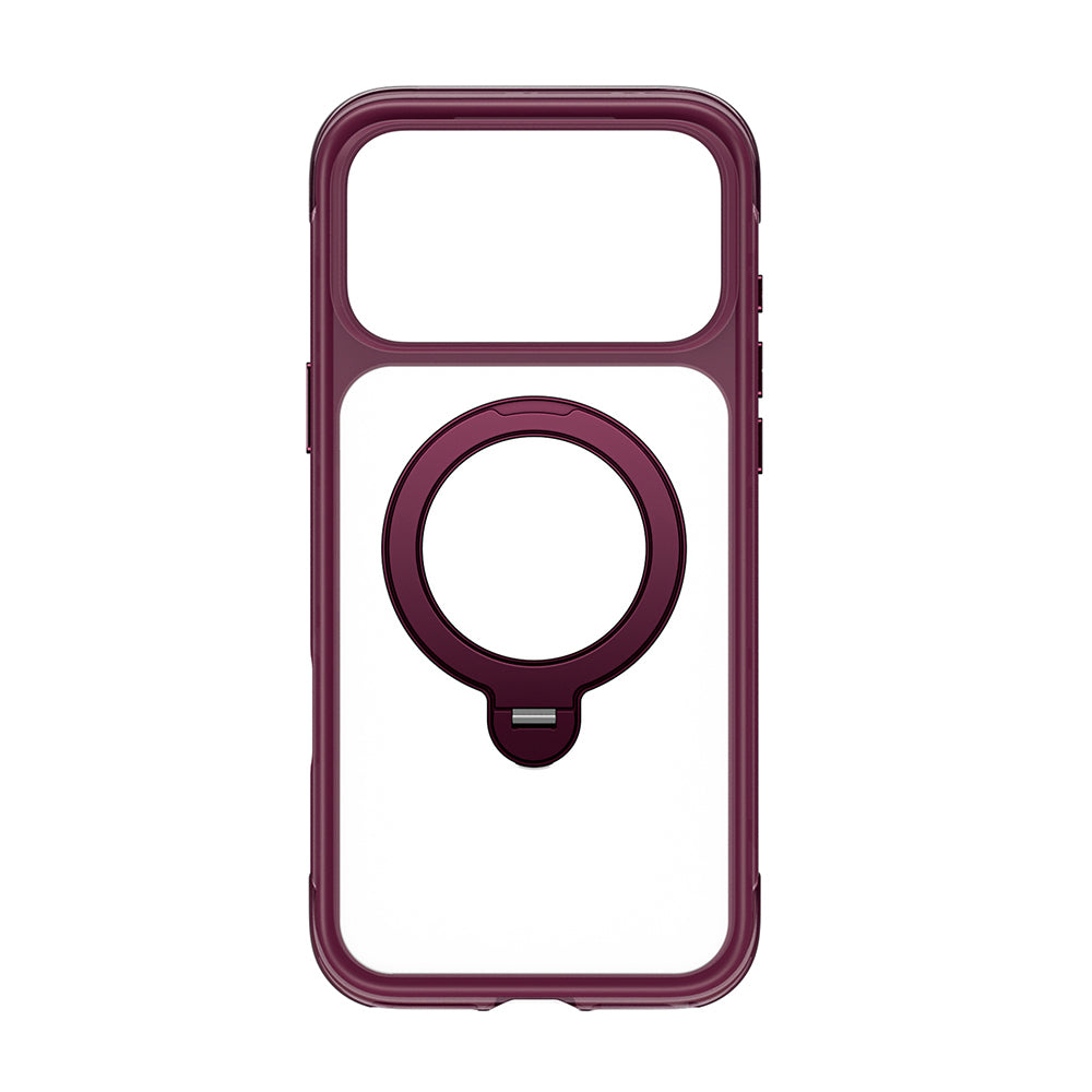 Apple iPhone 18 Pro Kılıf Wiwu AG-203 AeroGuard Ultra Serisi M-safe Şarj Özellikli Airbag Tasarımlı Standlı Kapak Bordo