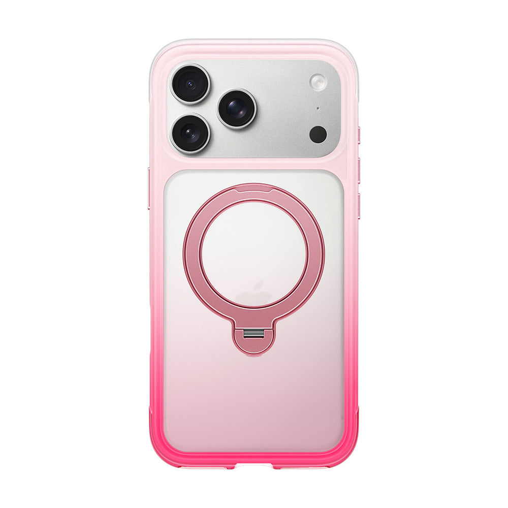 Apple iPhone 18 Pro Kılıf Wiwu AS-204 AeroShield Aurora Ultra Serisi M-safe Şarj Özellikli Airbag Tasarımlı Standlı Kapak Pembe