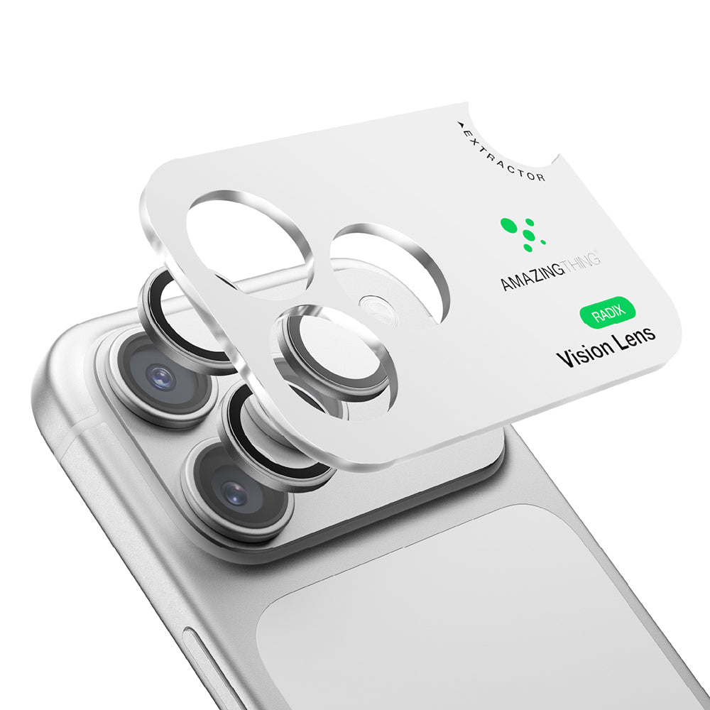 (18 Serisi)Apple iPhone Amazingthing Radix Vision Parlama Önleyici Kamera Lens Koruyucu + Kolay Uygulama Aparatlı