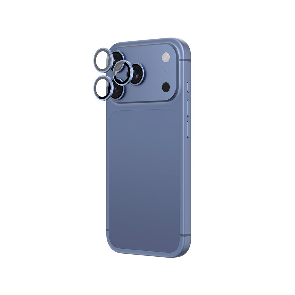 Apple iPhone 18 Pro Max Amazingthing Radix Vision Parlama Önleyici Kamera Lens Koruyucu + Kolay Uygulama Aparatlı Mavi