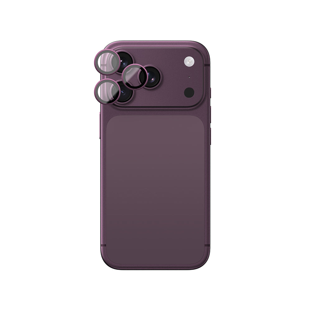 Apple iPhone 18 Pro Max Amazingthing Radix Vision Parlama Önleyici Kamera Lens Koruyucu + Kolay Uygulama Aparatlı Mor