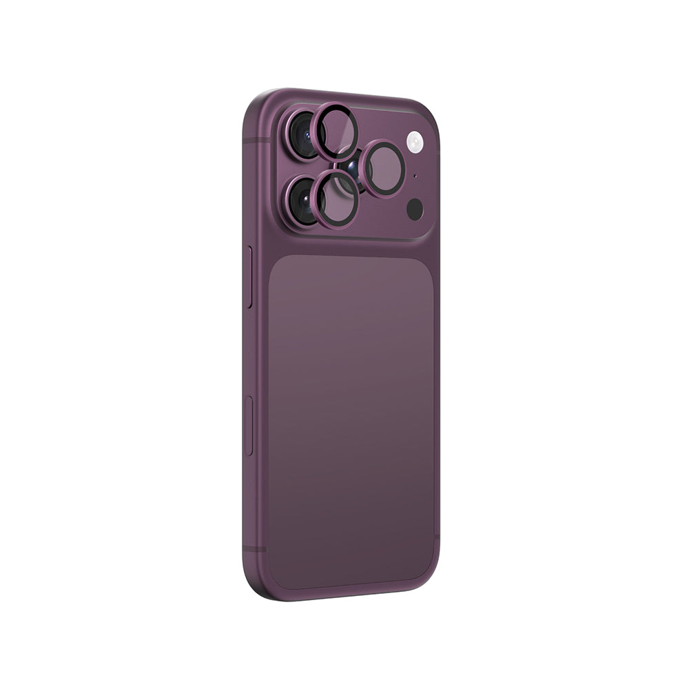 Apple iPhone 18 Pro Max Amazingthing Radix Vision Parlama Önleyici Kamera Lens Koruyucu + Kolay Uygulama Aparatlı Mor
