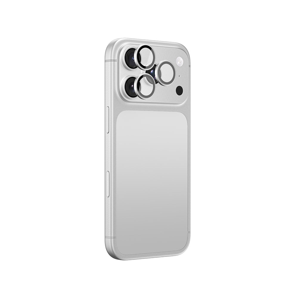 Apple iPhone 18 Pro Max Amazingthing Radix Vision Parlama Önleyici Kamera Lens Koruyucu + Kolay Uygulama Aparatlı Gümüş