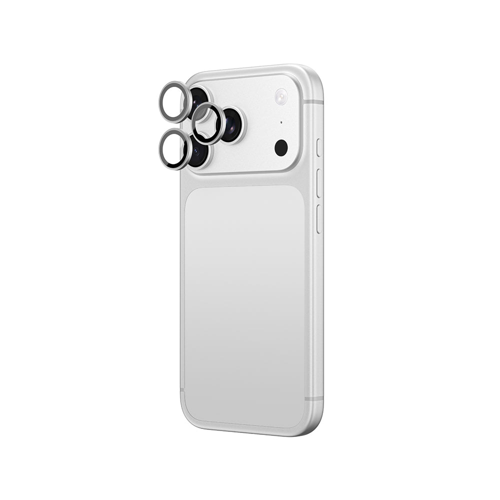 Apple iPhone 18 Pro Max Amazingthing Radix Vision Parlama Önleyici Kamera Lens Koruyucu + Kolay Uygulama Aparatlı Gümüş