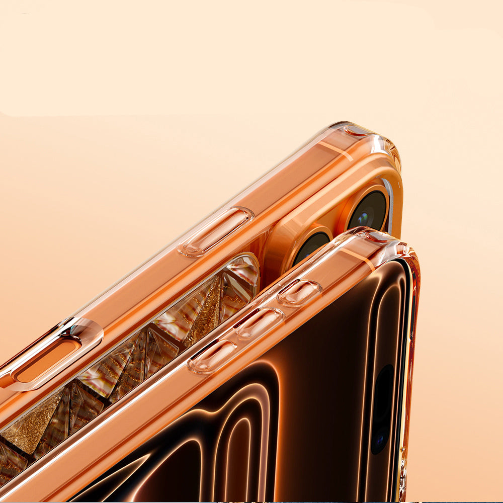 Apple iPhone 18 Pro Max Kılıf 3D Buz Blok Desenli Zore Paris Kairo TPU Kapak Turuncu