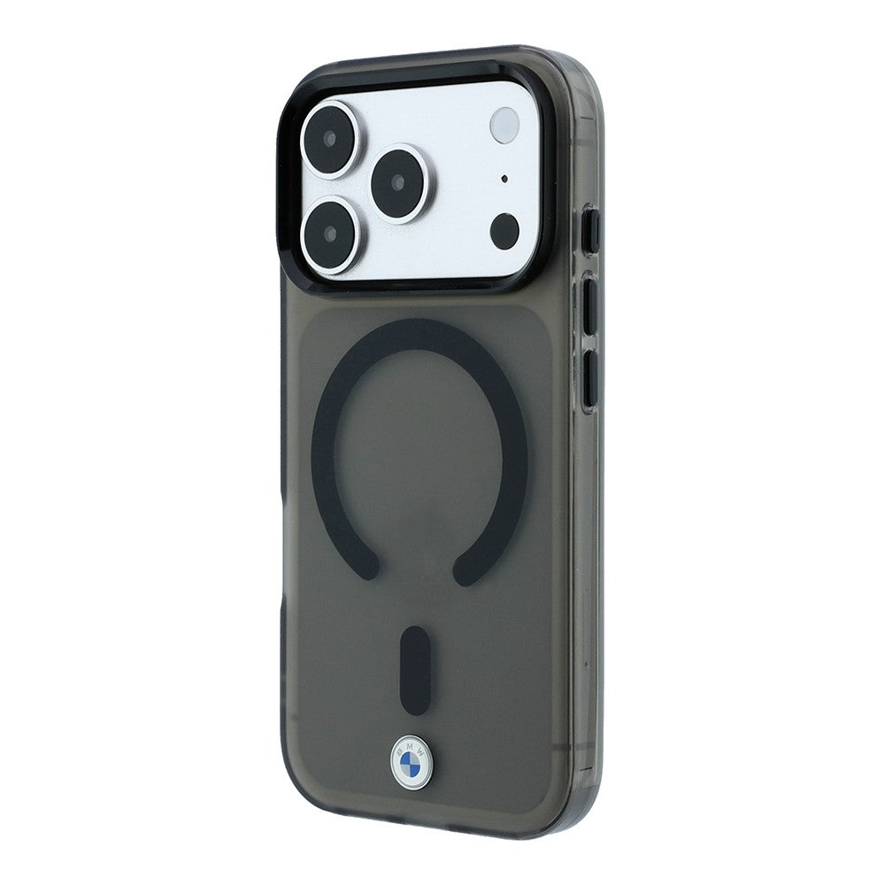 Apple iPhone 18 Pro Max Kılıf BMW Orjinal Lisanslı M-safe Şarj Özellikli Metal Logolu Buzlu IML Baskılı Kapak Siyah