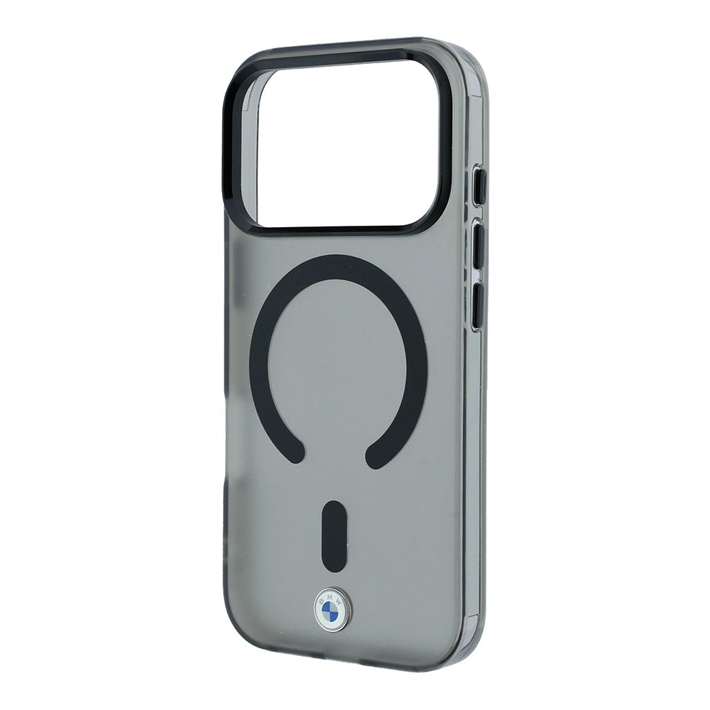 Apple iPhone 18 Pro Max Kılıf BMW Orjinal Lisanslı M-safe Şarj Özellikli Metal Logolu Buzlu IML Baskılı Kapak Siyah
