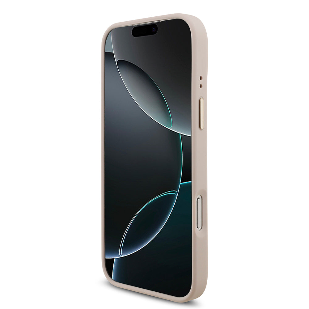 Apple iPhone 18 Pro Max Kılıf Guess Orjinal Lisanslı 4G Büyük Metal Logolu Kalın Askılı Kapak Pembe