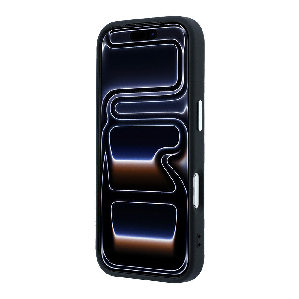Apple iPhone 18 Pro Max Kılıf Guess Orjinal Lisanslı M-safe Şarj Özellikli Grained Triangle Kapak Siyah