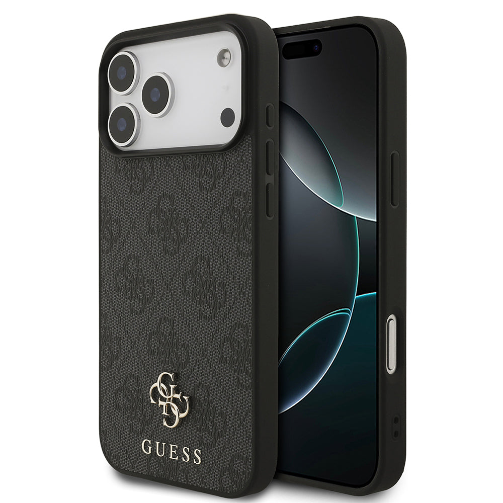 Apple iPhone 18 Pro Max Kılıf Guess Orjinal Lisanslı M-safe Şarj Özellikli Small 4G Classic Kapak Siyah