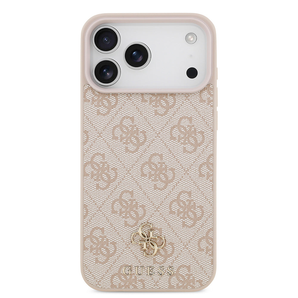 Apple iPhone 18 Pro Max Kılıf Guess Orjinal Lisanslı M-safe Şarj Özellikli Small 4G Classic Kapak Pembe