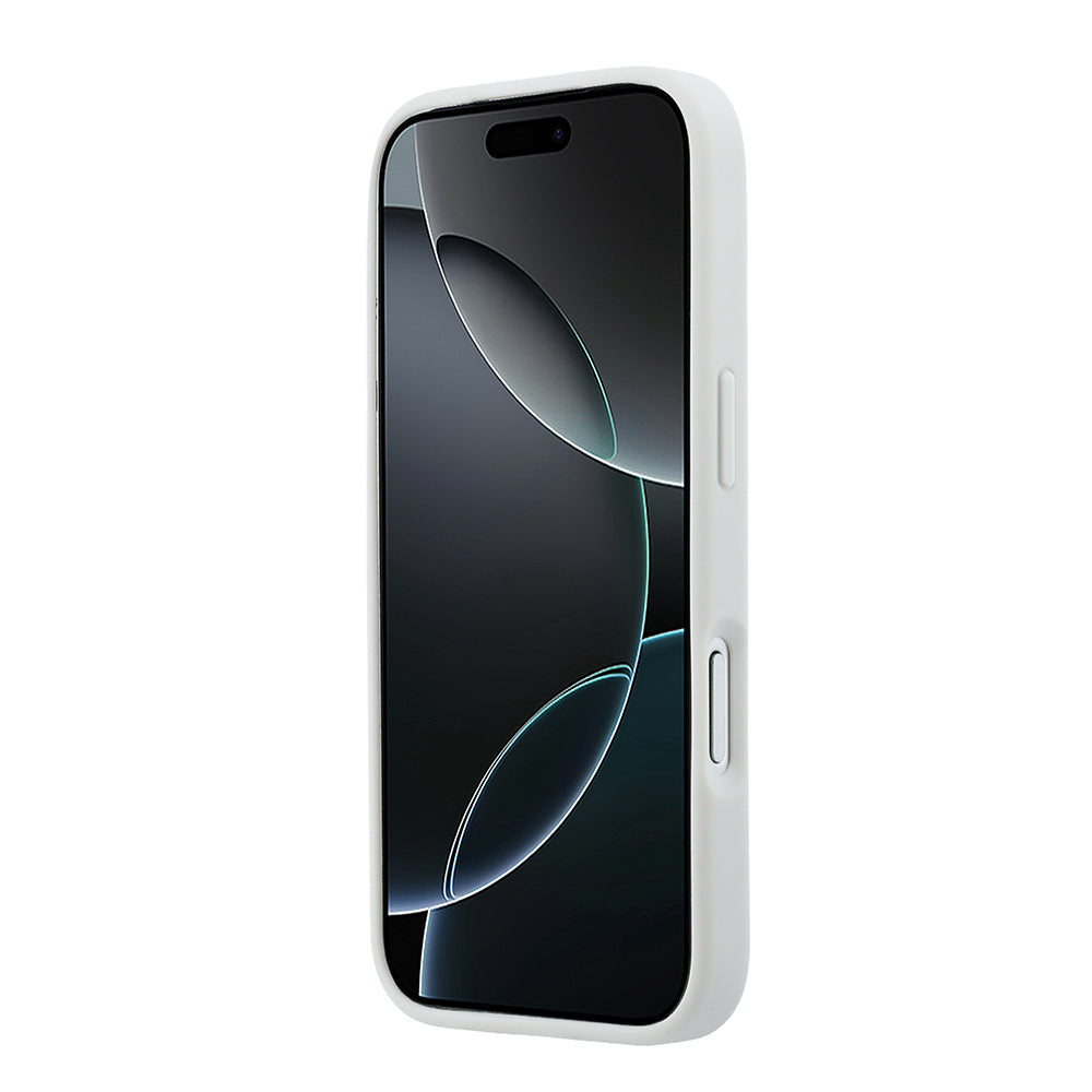 Apple iPhone 18 Pro Max Kılıf Lacoste Orjinal Lisanslı M-safe Şarj Özellikli PU Pike Desenli Metal Logolu Kapak Gri