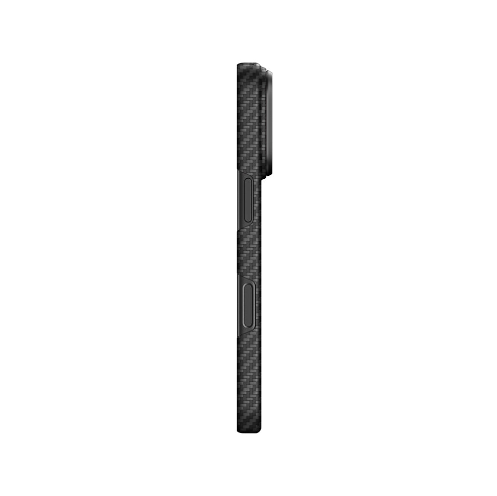 Apple iPhone 18 Pro Max Kılıf M-safe Şarj Özellikli 1500D Aramid Fiber Lens Korumalı Amazingthing Titan Max Serisi Karbon Kapak Siyah