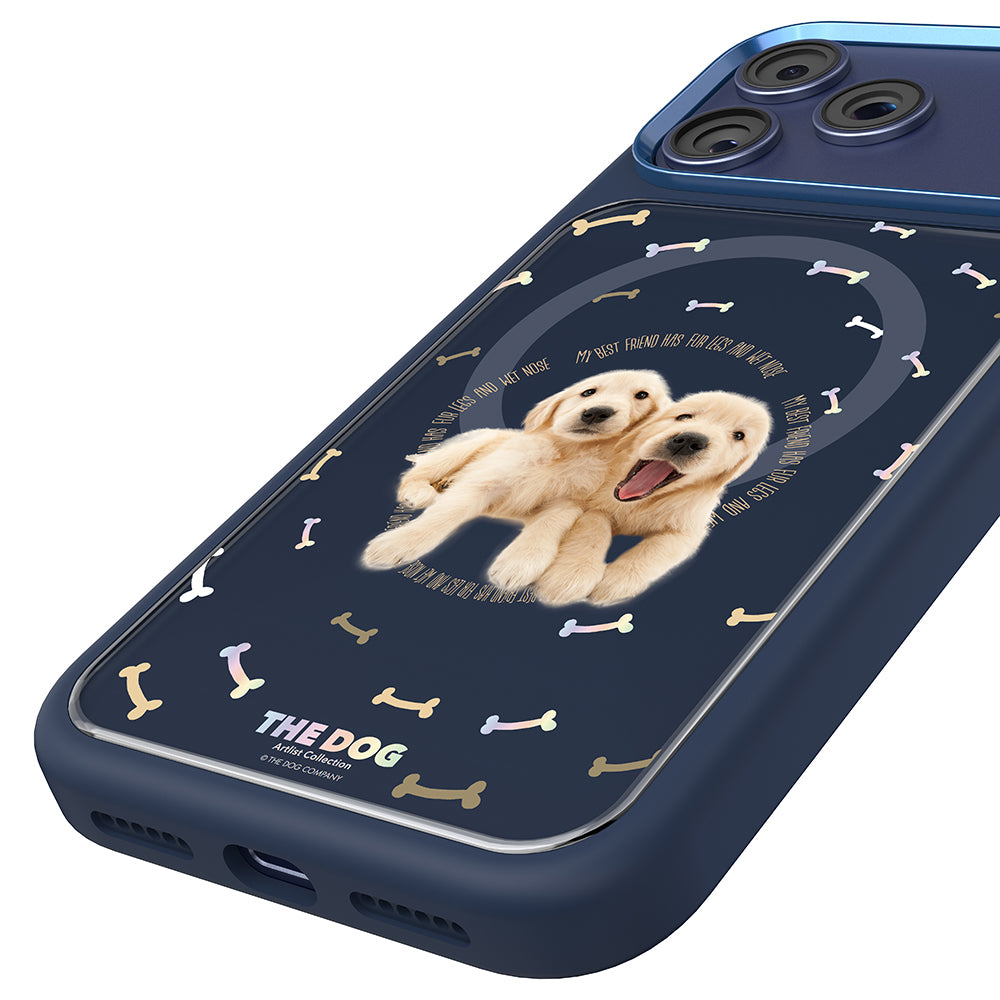 Apple iPhone 18 Pro Max Kılıf M-safe Şarj Özellikli 3D Baskılı Tasarım Mutural The Dog Serisi Kapak Lacivert