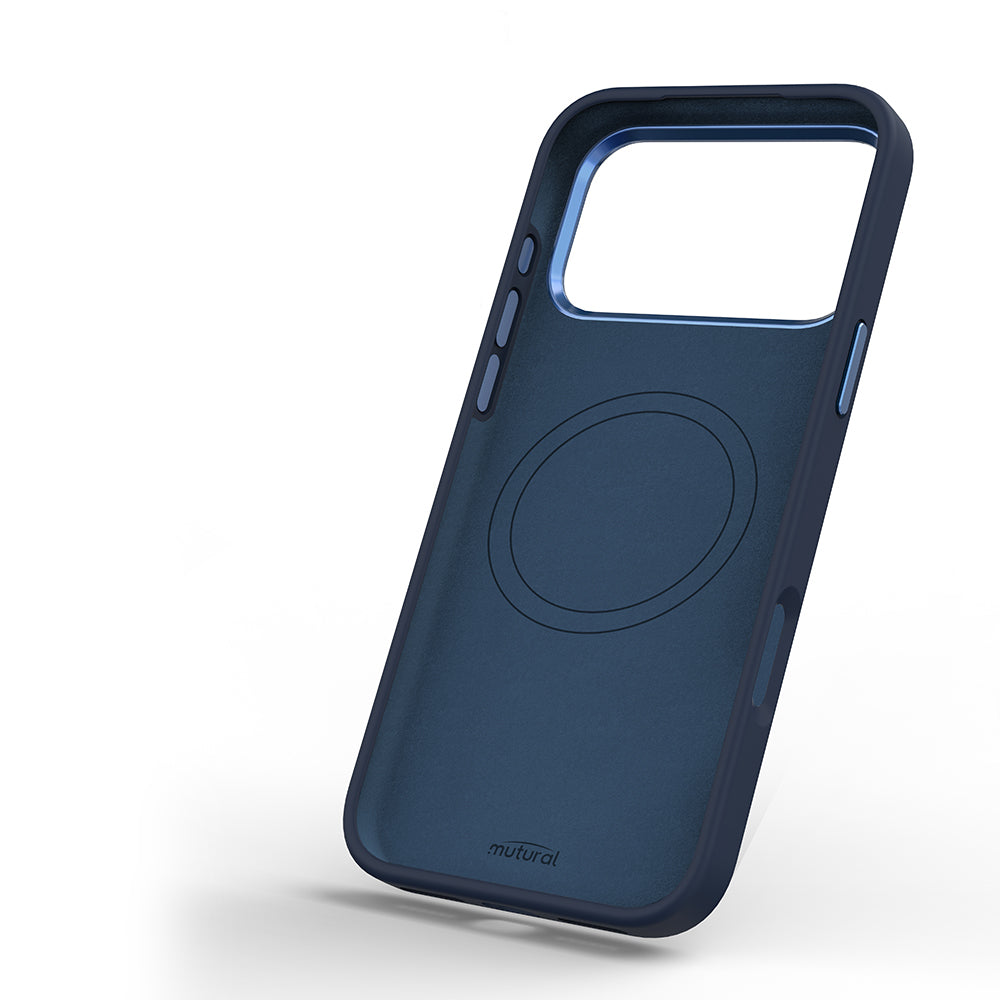 Apple iPhone 18 Pro Max Kılıf M-safe Şarj Özellikli 3D Baskılı Tasarım Mutural The Dog Serisi Kapak Lacivert
