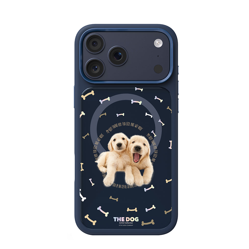 Apple iPhone 18 Pro Max Kılıf M-safe Şarj Özellikli 3D Baskılı Tasarım Mutural The Dog Serisi Kapak Lacivert