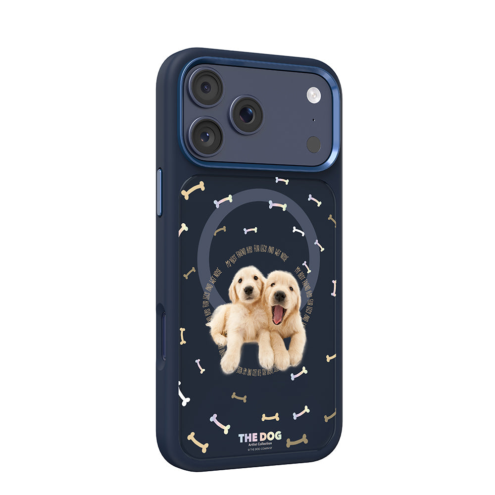 Apple iPhone 18 Pro Max Kılıf M-safe Şarj Özellikli 3D Baskılı Tasarım Mutural The Dog Serisi Kapak Lacivert