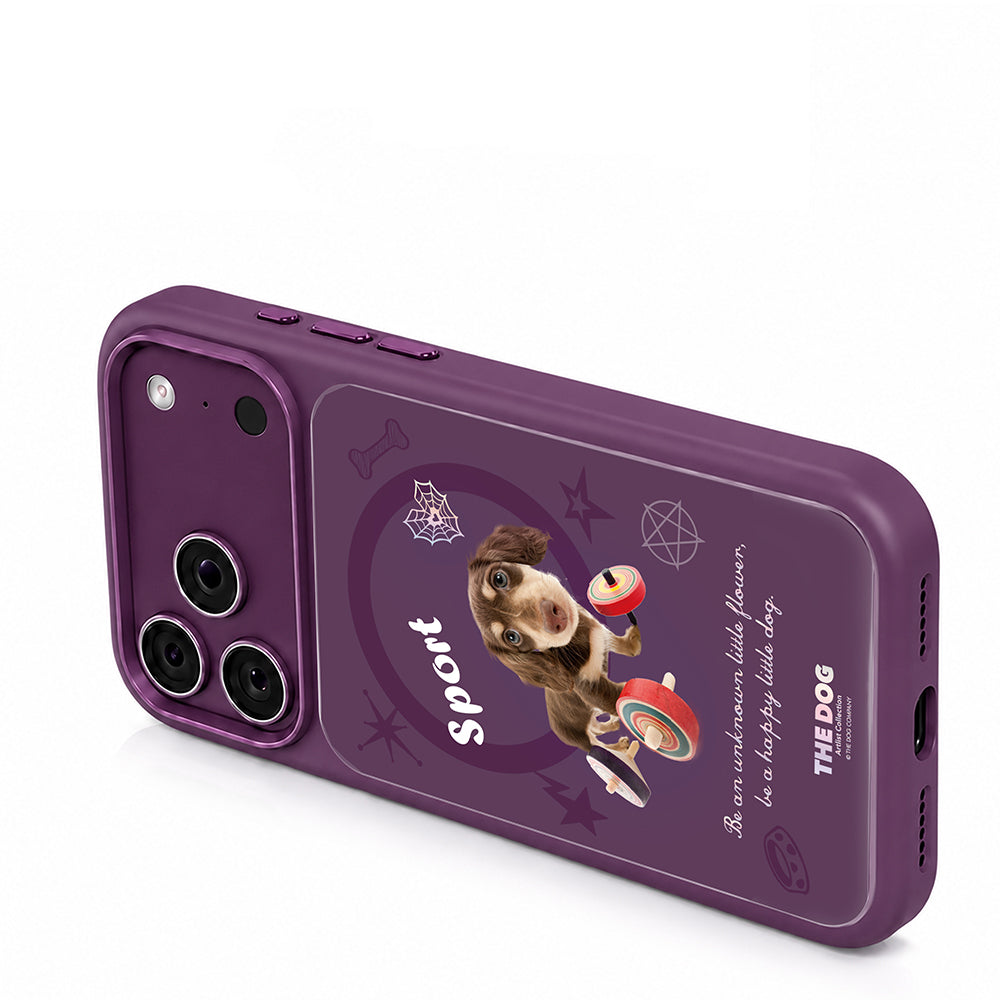 Apple iPhone 18 Pro Max Kılıf M-safe Şarj Özellikli 3D Baskılı Tasarım Mutural The Dog Serisi Kapak Mor