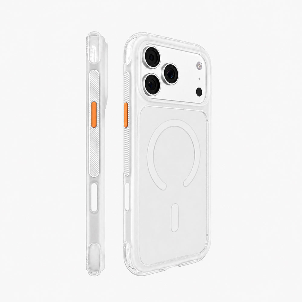 Apple iPhone 18 Pro Max Kılıf M-safe Şarj Özellikli Airbag Tasarımlı Mutural Air Shield Serisi Kapak Beyaz