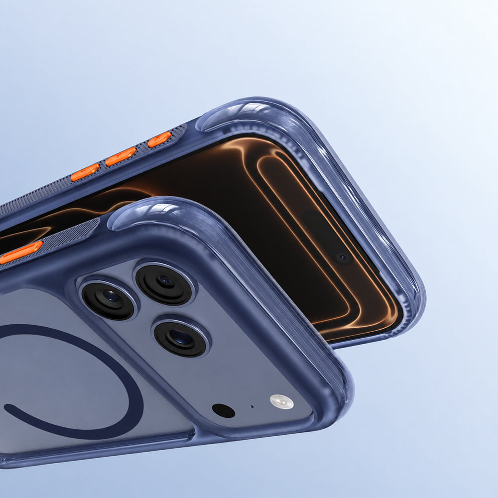 Apple iPhone 18 Pro Max Kılıf M-safe Şarj Özellikli Airbag Tasarımlı Mutural Air Shield Serisi Kapak Lacivert