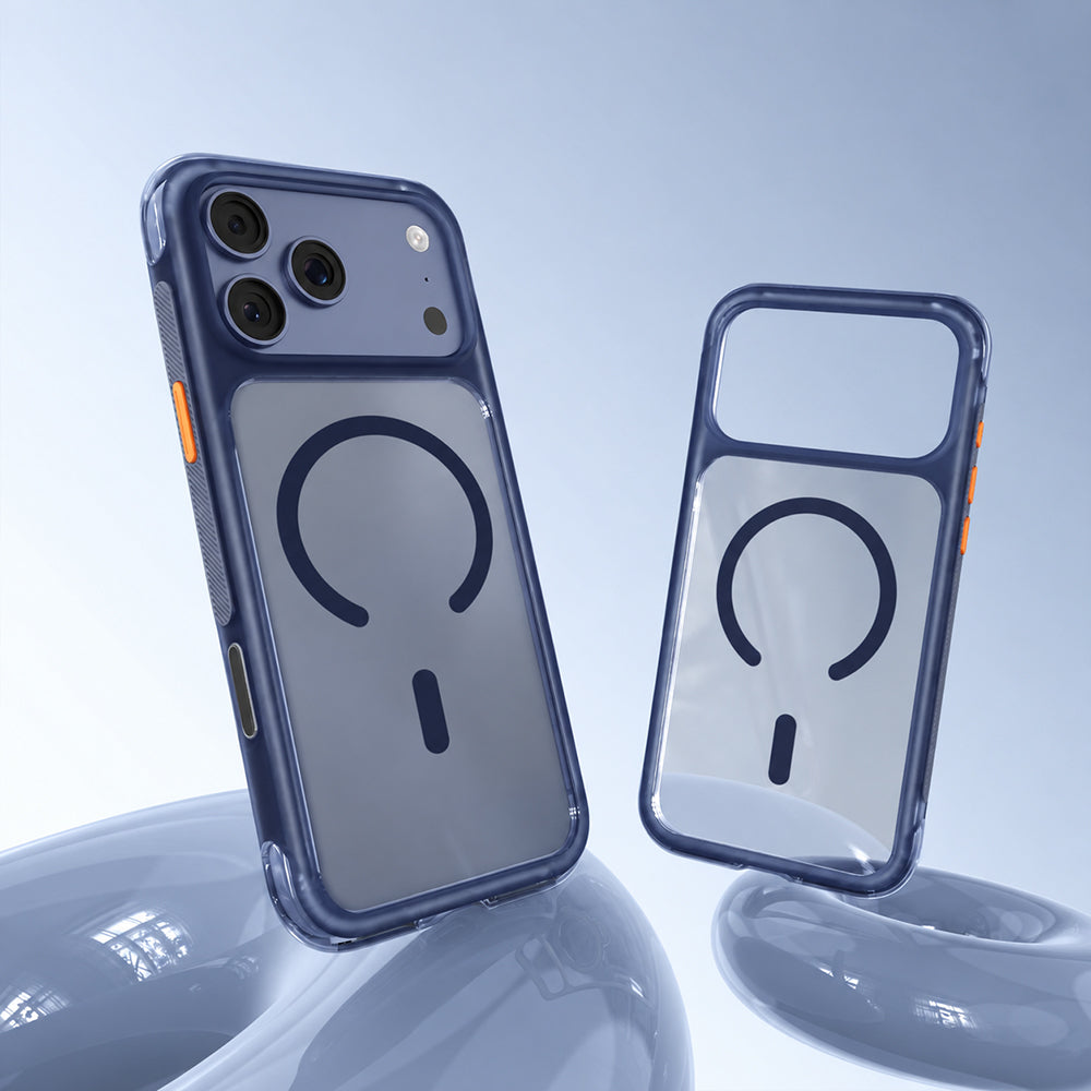 Apple iPhone 18 Pro Max Kılıf M-safe Şarj Özellikli Airbag Tasarımlı Mutural Air Shield Serisi Kapak Lacivert