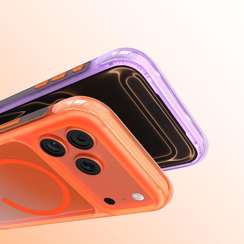 Apple iPhone 18 Pro Max Kılıf M-safe Şarj Özellikli Airbag Tasarımlı Mutural Air Shield Serisi Kapak Turuncu