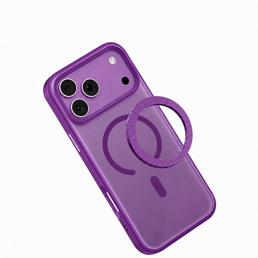 Apple iPhone 18 Pro Max Kılıf M-safe Şarj Özellikli Airbag Tasarımlı Mutural Mist Serisi Kapak Mor
