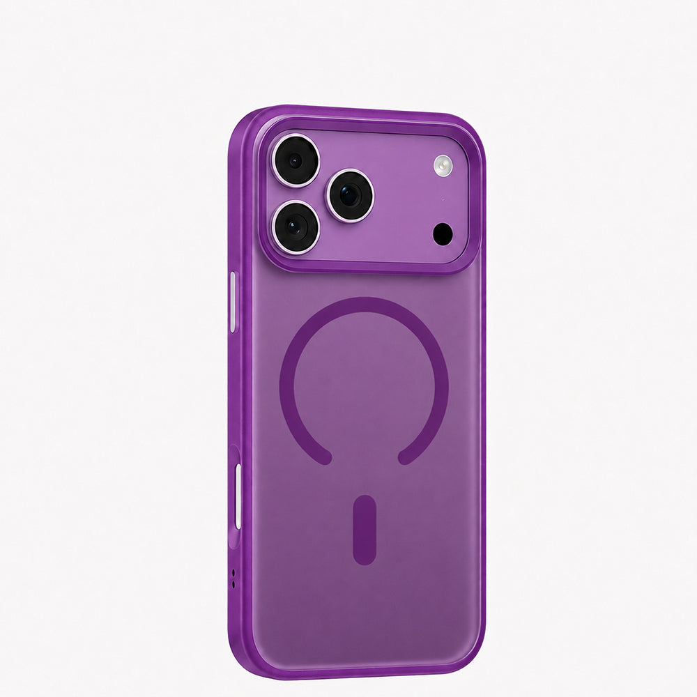 Apple iPhone 18 Pro Max Kılıf M-safe Şarj Özellikli Airbag Tasarımlı Mutural Mist Serisi Kapak Mor