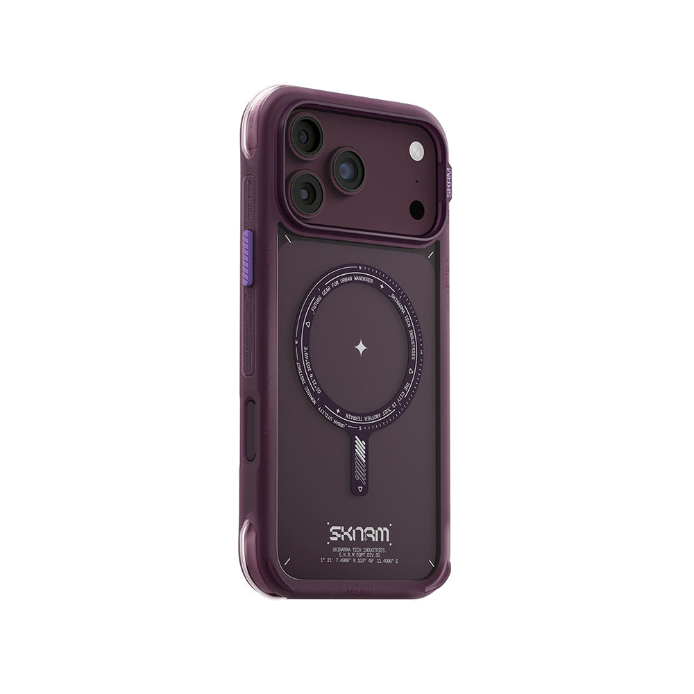 Apple iPhone 18 Pro Max Kılıf M-Safe Şarj Özellikli Airbag Tasarımlı Skinarma Avion Kapak Bordo