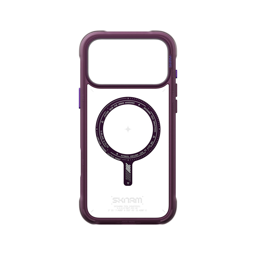 Apple iPhone 18 Pro Max Kılıf M-Safe Şarj Özellikli Airbag Tasarımlı Skinarma Avion Kapak Bordo