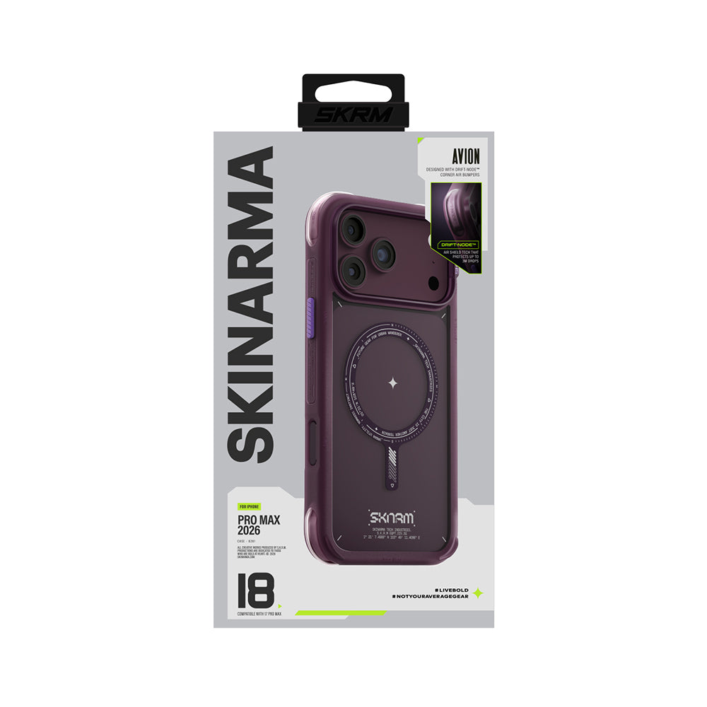 Apple iPhone 18 Pro Max Kılıf M-Safe Şarj Özellikli Airbag Tasarımlı Skinarma Avion Kapak Bordo